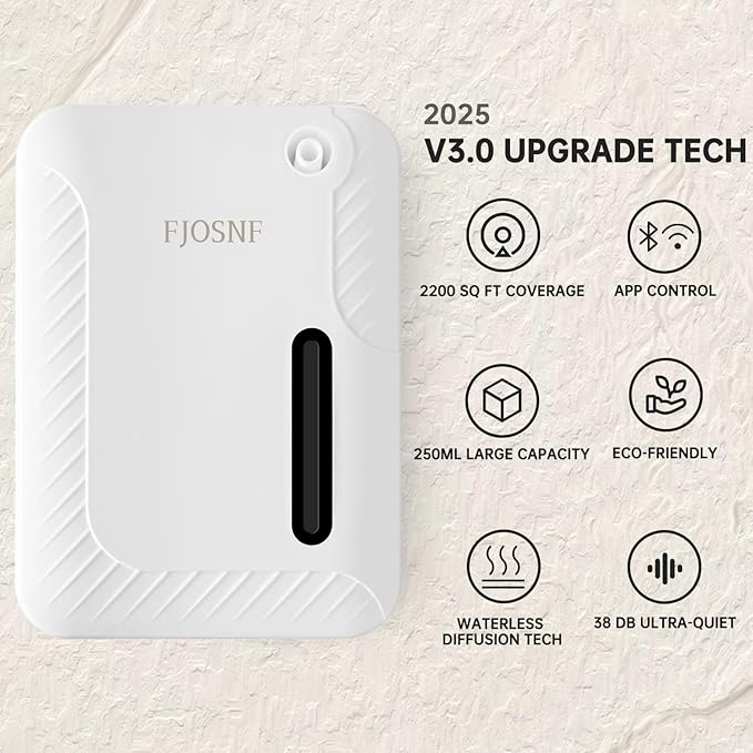Waterless Essential Oil Diffuser (250ml, 2200 sq.ft) - Smart Scent Air Machine with Cold Air Tech for Large Rooms, Home, Office & Hotel,Plug-in