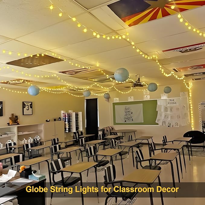 JMEXSUSS 100 LED Connectable Globe String Lights Indoor Bedroom, 33ft Warm White Christmas String Lights Plug in with Remote, 8 Modes Hanging Fairy Lights Outdoor for Room Classroom Dorm Party Decor