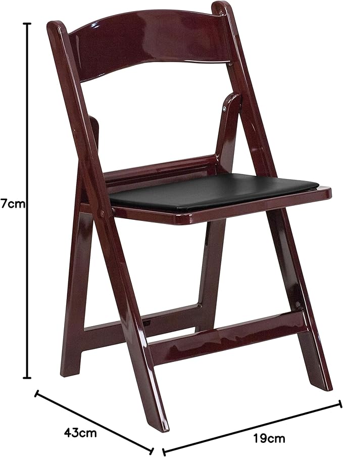Flash Furniture Hercules™ Series Folding Chair - Red Mahogany Resin – 1000LB Weight Capacity Comfortable Event Chair - Light Weight Folding Chair