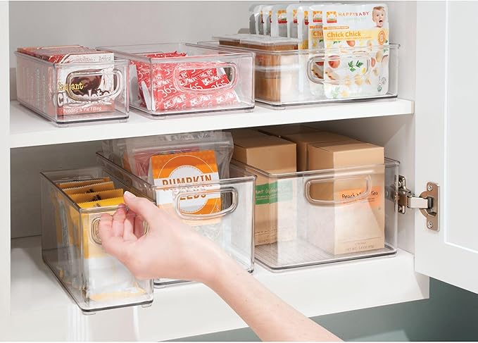 iDesign Plastic Storage Bin with Handles for Kitchen, Fridge, Freezer, Pantry, and Cabinet Organization, BPA-Free