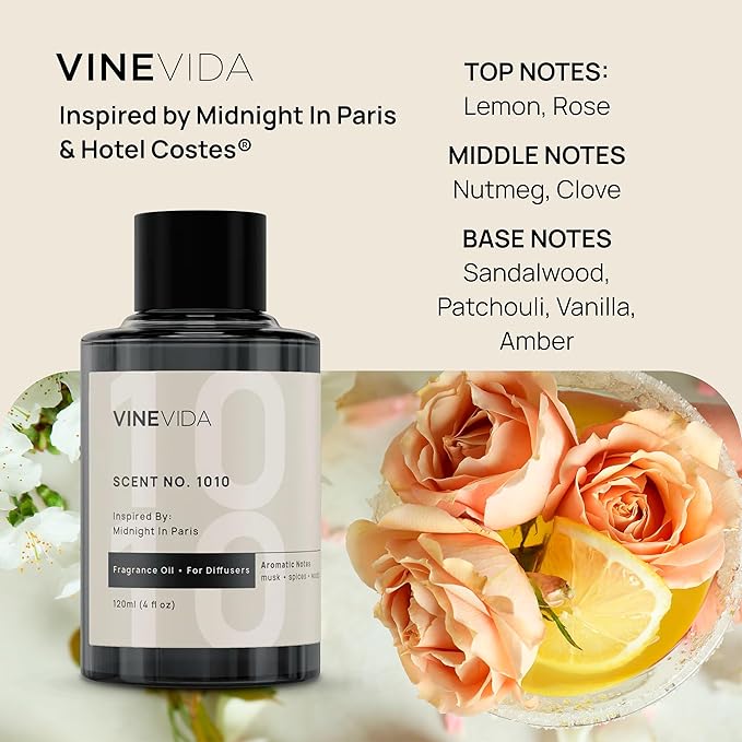 VINEVIDA (4-pk) Hotel Fragrance Collection. Cold Air Diffusers - Scents No.1002, No.1019, No.1012, No.1010