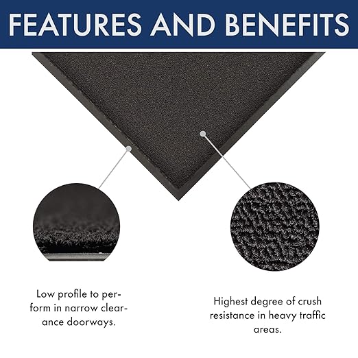 Notrax - 141S0310BL NoTrax 141 Ovation Entrance Mat, for Home or Office, 3' X 10' Black