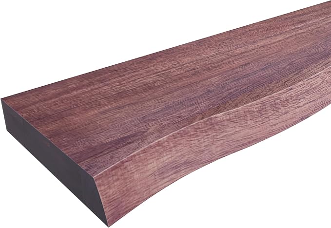 24" Acacia Live Edge Floating Shelves Set of 2 - Wall Mounted Wooden Shelf for Stylish Home Décor - Cherry Color 24x7.5x1.5 Inches