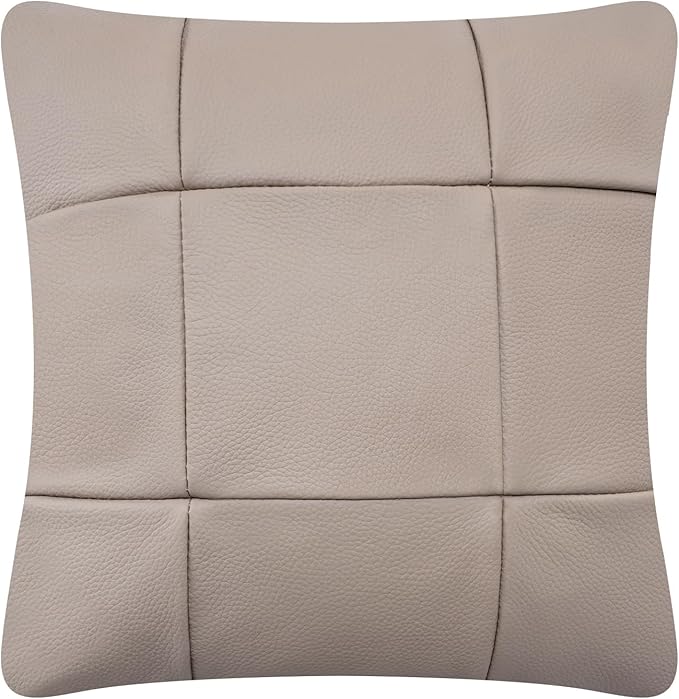 Kidol & Shellder Genuine Leather Throw Pillow Cover 18x18 Modern Solid Lumbar Pillow Covers-Luxury Pillowcases for Couch Sofa Bed-Soft Durable Decorative Cushion Case with Hidden Zipper(Purplish Grey)