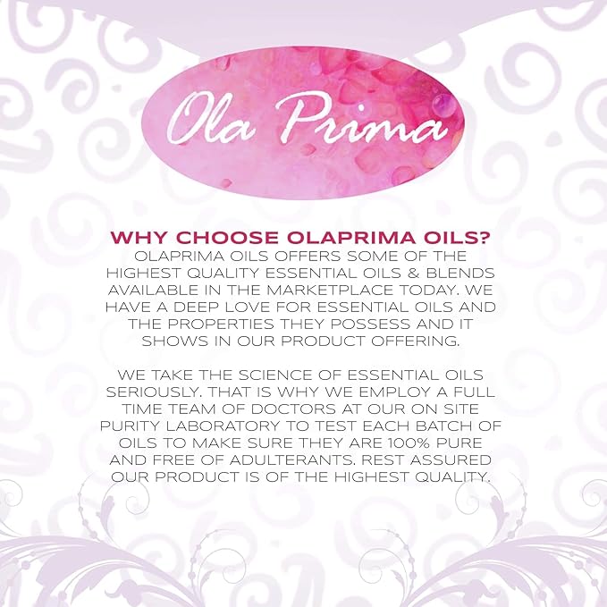 Ola Prima Vanilla Essential Oil 16oz – Therapeutic Grade Big Bottle for Aromatherapy, Diffuser & Candle Making, Vanilla Candle Scent - Essential Oils