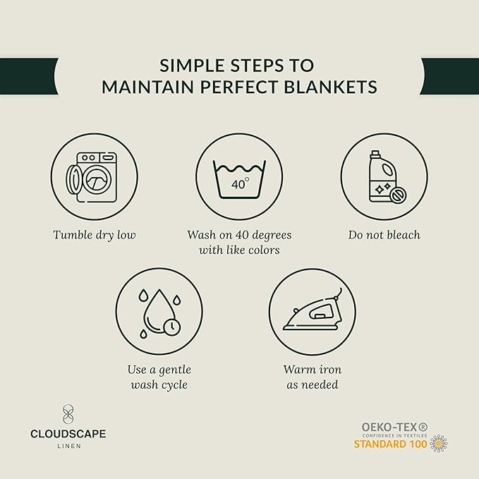 Cloud Scape Linen Extra Large 4 Layer Muslin Throw Blanket - 100% Cotton Gauze, Lightweight & Breathable All Season, Pre-Washed, for Couch & Bed, 50x70, Lavender Blue