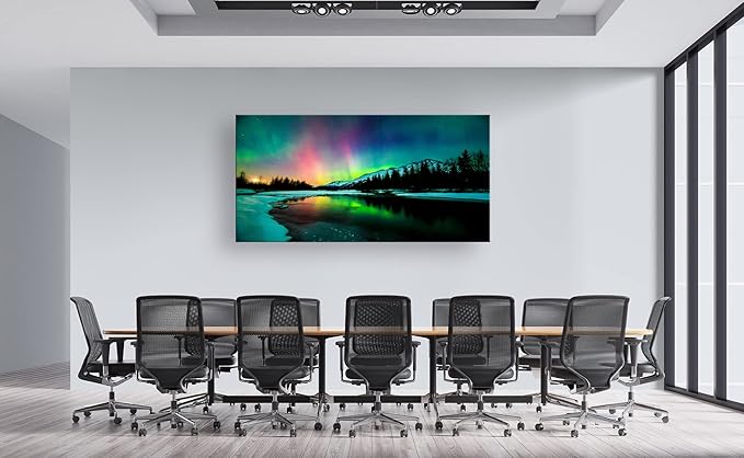S01975 Wall Art Aurora scenery Painting on Canvas Prints Stretched and Framed Pictures to Photo Paintings on Canvas Ready to Hang for Home Decorations Office Wall Decor XXLarge 30x60 inch