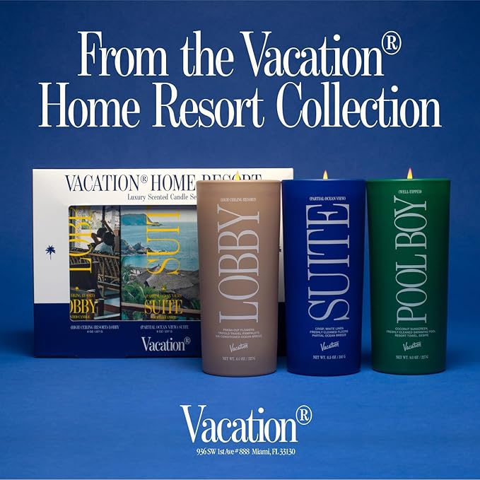 Vacation Well-Tipped Pool Boy Candle, Luxury Coconut Candle with Pool Water, Sunscreen, Resort Towel Scent, Premium Gift for Home Decor & Beach Lovers