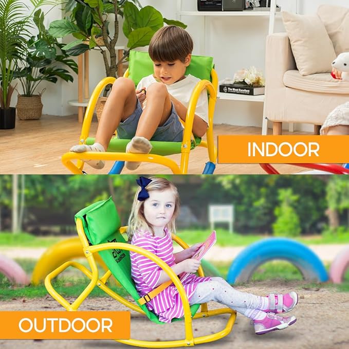PLATPORTS Kids' Recliners - Living Room Chairs - Sensory Autism Spinning Chair - Rocking Seesaw Chair for Kids - Sensory Seat for Toddlers 3-5