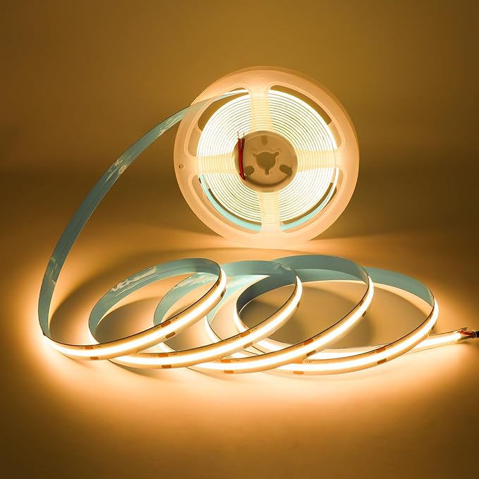 DC 12V COB LED Strip Light, 32.8ft(10M) 3120LEDs CRI 90+ Uniform Glow Flexible LED Tape Lights 3000K for Indoor DIY Bedroom Kitchen Home Decor(No Power Supply)