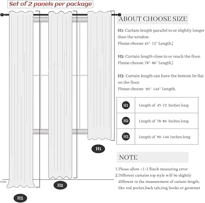 100% Blackout Curtains 84 Inch Length 2 Panels Set Neutral Boho Linen Farmhouse for Bedroom Windows Living Room Darkening Thermal Insulated Drapes Natural Cream Ivory 7ft Long Back Tab Pleated Pocket