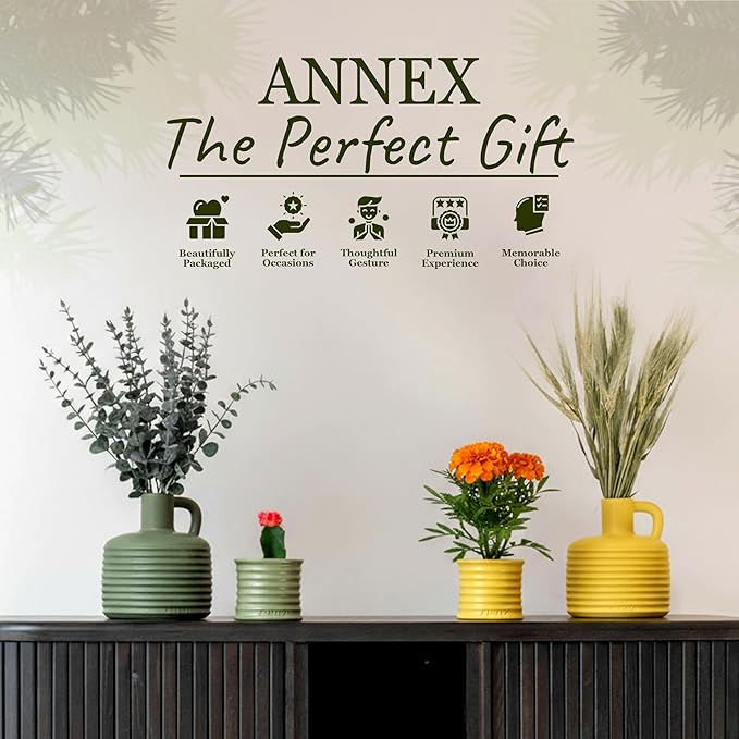 Scented Luxury Candles in Handmade Ceramic Jars, Soy Wax | Flower Bomb β Lily of The Valley & Jasmine, Large Candle | Non Toxic, 2 Wicks, Reusable Yellow Jar | Natural Spring Aromatherapy for Women