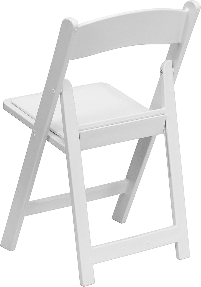 EMMA + OLIVER Folding Chair - White Resin – 2 Pack 800LB Weight Capacity Comfortable Event Chair - Light Weight Folding Chair