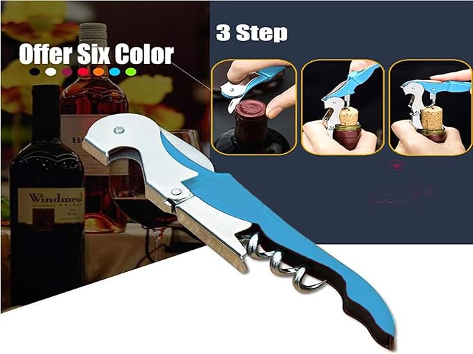 Professional Waiter Corkscrew Wine Openers Set, Heavy Duty Stainless Steel Hinges Wine Key for Restaurant Waiters, Sommelier, Bartenders