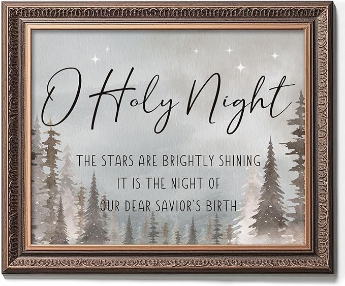 Christmas Decoration, Holy Night Wall Decor, Christmas Wall Art, Christmas Mantel Decor, Farmhouse Christmas, Christmas Night Decor, Holy Night Sign, Rustic Christmas Sign Quality Print