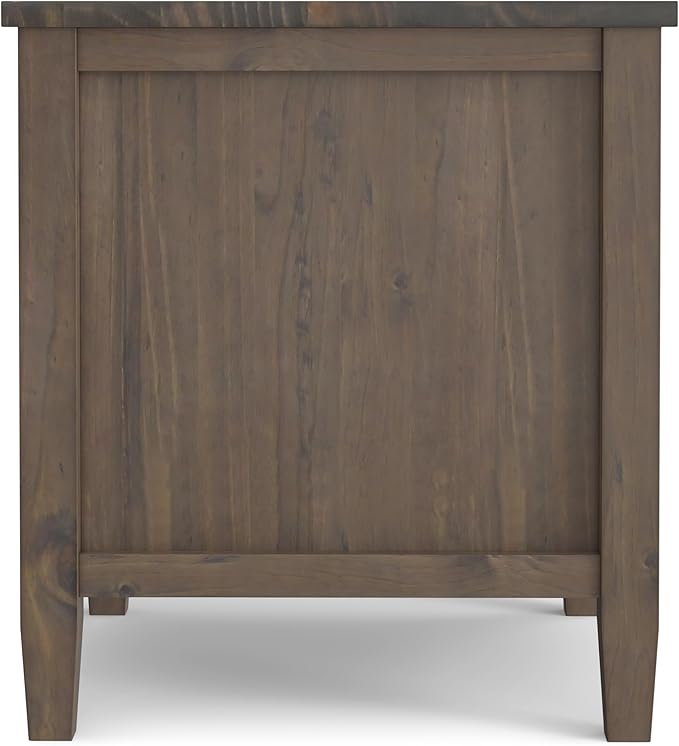 SIMPLIHOME Ela SOLID WOOD 20 inch Wide Rectangle Transitional End Table in Smoky Brown for the Living Room and Bedroom