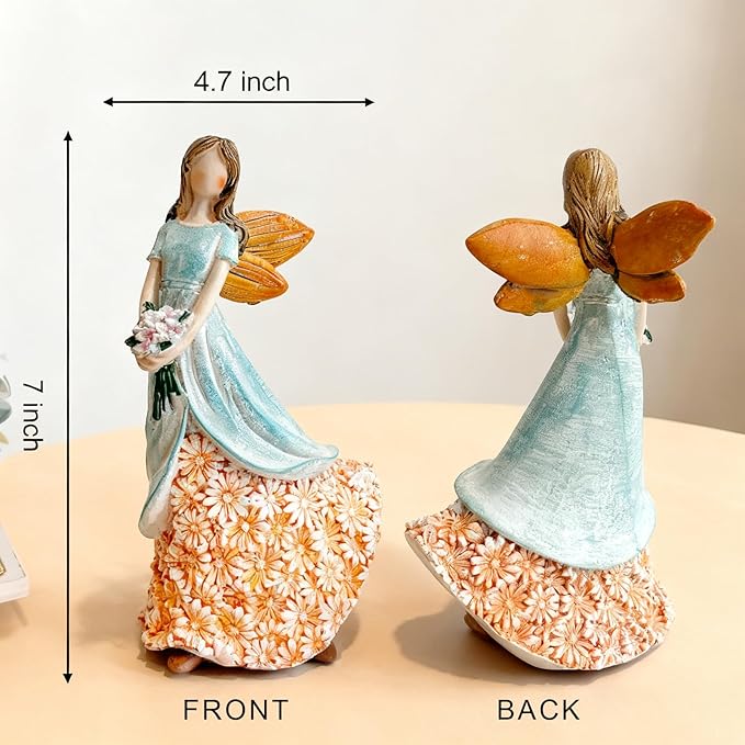 Sunflower Angel Figurines Home Decor, Encouragement Anniversary Retirement Gift for Woman, Memorial Bereavement Sympathy Gifts Idea