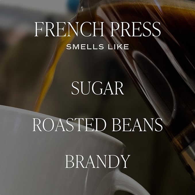 Sweet Water Decor French Press Coffee-Scented Soy Candles – Mocha Latte, Caramel Creme, Rum Cream – Cozy Café Aroma – 50 Hour Burn – 12oz Tinted Glass Jar for Home Decor and Bedroom Decor