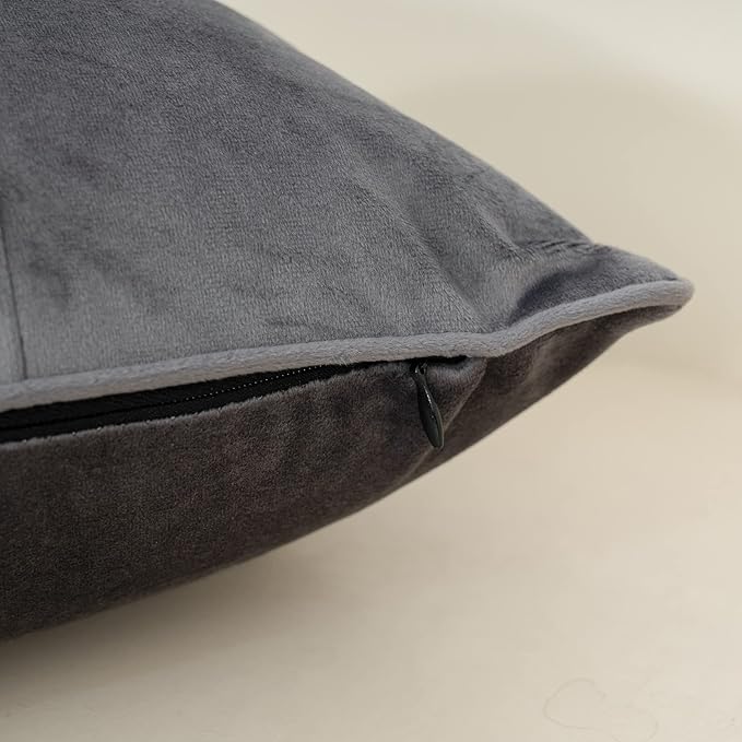 Yangest Grey Throw Pillow Cover Velvet Cushion Cover Branches Rectangular Pillowcase for Sofa Couch Bedroom Living Room, 12x20 Inch