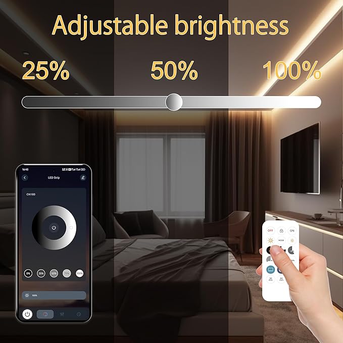 32.8ft COB LED Strip Light Warm White, High Bright LED Strips with 320LEDs, RF Remote and UL Power Supply, 2700K Dimmable LED Lights for Bedroom,Kitchen, DIY Home Decoration, 2 Rolls of 16.4ft