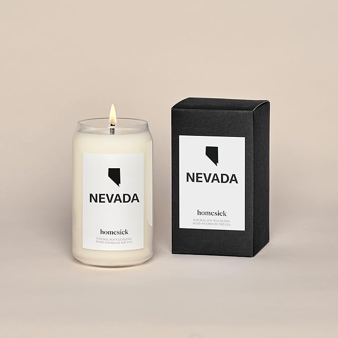 Homesick Premium Scented Candle, Nevada - Scents of Lemon, Orange, Patchouli, 13.75 oz, 60-80 Hour Burn, Natural Soy Blend Candle Home Decor, Relaxing Aromatherapy Candle