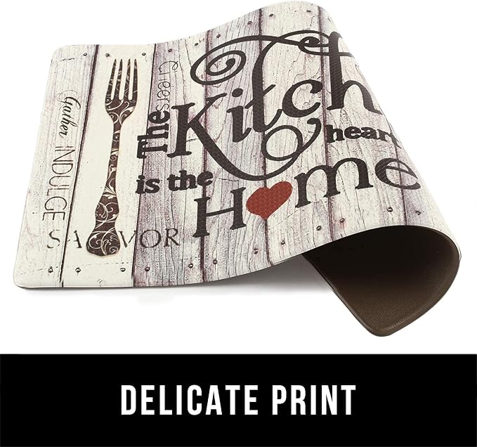 FRESHMINT Farmhouse Kitchen Mats Sets 2 Piece Cushioned Anti-Fatigue Comfort Mat for Home & Office Ergonomically Engineered Memory Foam Kitchen Rug Waterproof Non-Skid, 30" by 17" + 47" by 17",Home