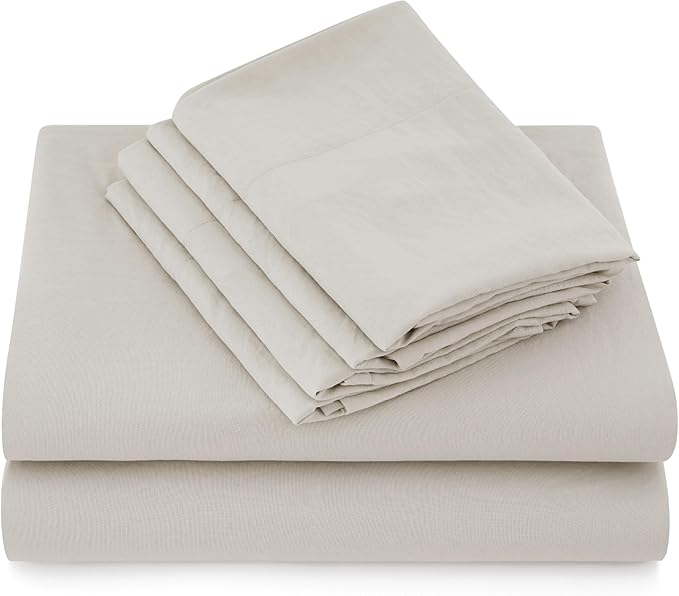 Bedsure Deep Pocket King Sheet Set - 6 Piece, Prewashed Ultra-Soft King Size Sheets Set, Fits Mattresses Up to 18 Inches Thick, Breathable & Secure Fit, Hotel Luxury Bedding, Linen