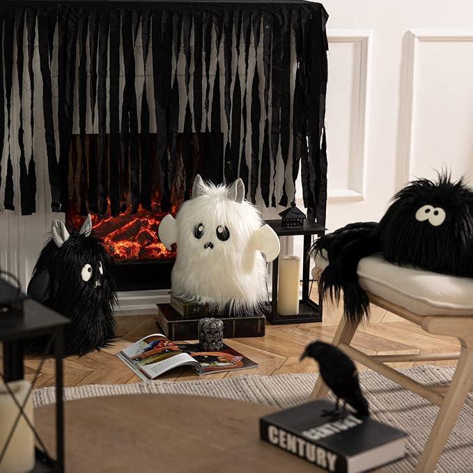 Ashler Halloween Ghost Pillows, Ghost Shaped Throw Pillow for Happy Halloween Decorative, Cute Spooky Ghost Cushion Gifts, Off White Halloween Pillows, 10.5 X 14 Inches