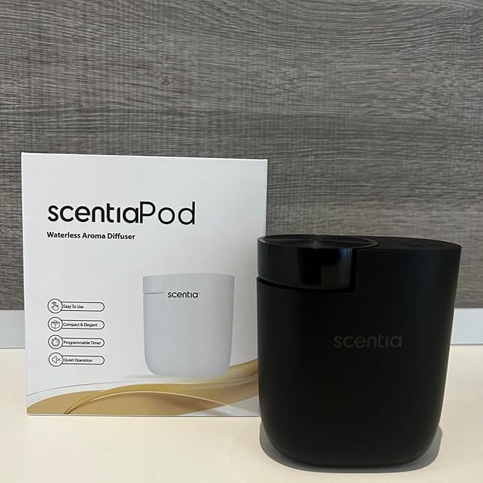Smart Plug-in Diffuser with App Control | Waterless Cold Air Diffuser | My Way Hotel-Inspired Scent Included | 500 Sq. Ft. Coverage | Mother's Day & Housewarming Gift | Black