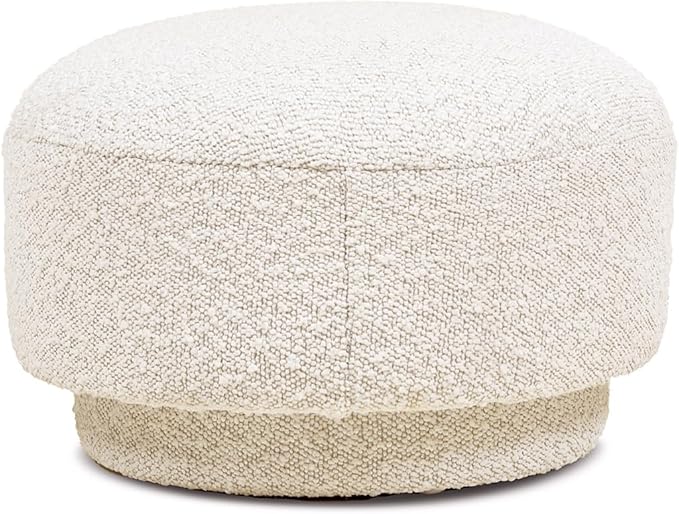 15" Small Foot Stool Ottoman Cute Foot Rest Round Mushroom Ottomans Modern Boucle Footstool Shoe Stool for Couch for Living Room Bedroom Entrance Beige