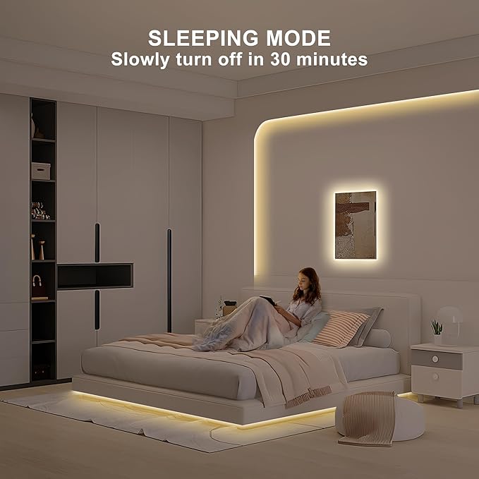 16.4ft Tunable White COB Led Strip Light with RF Remote, Dimmable CCT 2700K-6500K Led Tape Lights, Adhesive High Density Led COB Light Strip for Bedroom, Kitchen, Cabinet