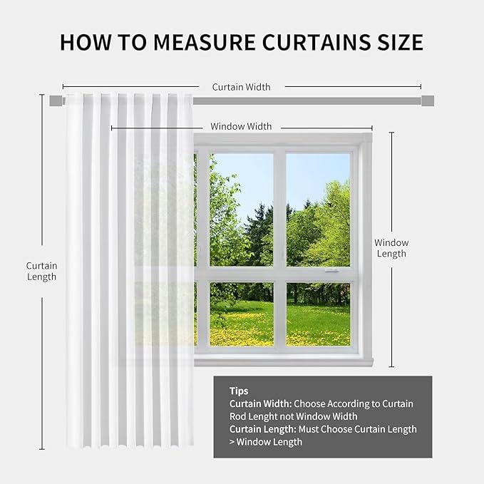 Joydeco Natural Linen Curtains 96 inch Length 2 Panels Set Burg 100% Blackout Patio Door Curtain Room Darkening Sliding Door Curtains Thermal Insulated Back tab Rod Pocket(105x96 inch, Sky Blue)