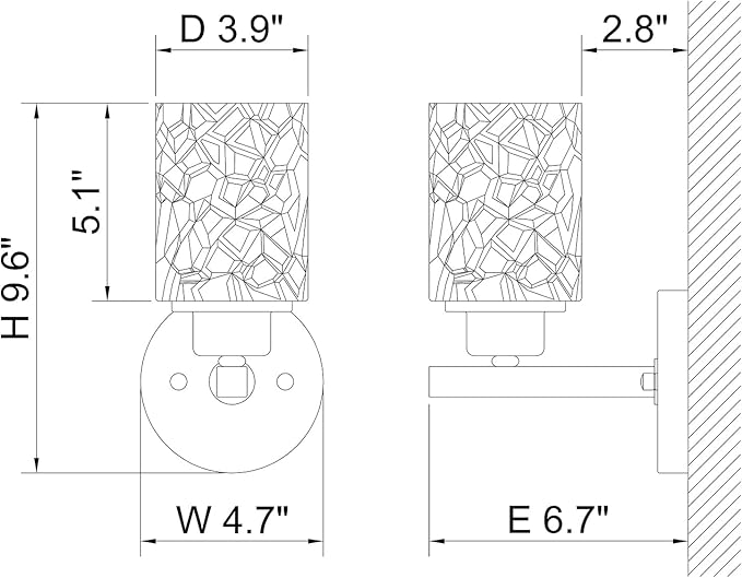 ALICE HOUSE Brushed Nickel Wall Sconce, Farmhouse Bathroom Wall Lamp, Modern Wall Lighting for Living Room Bedroom Hallway AL9082-W1