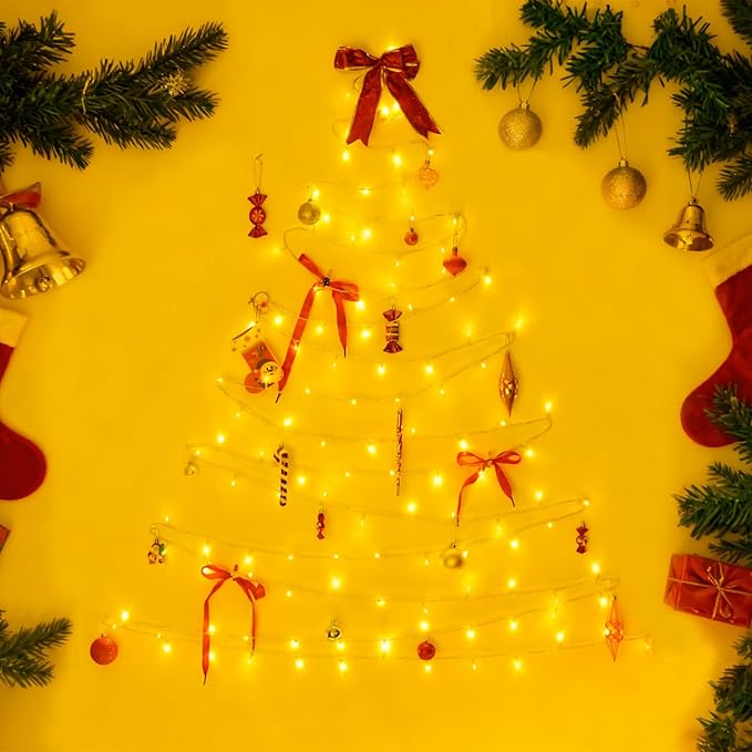 YEGUO 165ft 500 LED String Lights Outdoor Waterproof, Clear Wire Christmas Lights Indoor Plug in, 8 Modes Fairy Light for Party Wedding Classroom Tree(Warm White)