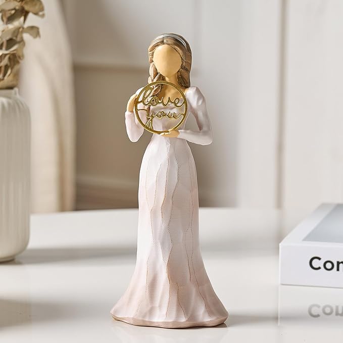 Love You Gifts for Women Friends Coworkers Thank You Mom Volunteer Pastor Teacher Appreciation Gifts 6.7" Resin Sculpted Hand-Painted Figurines Home Decor