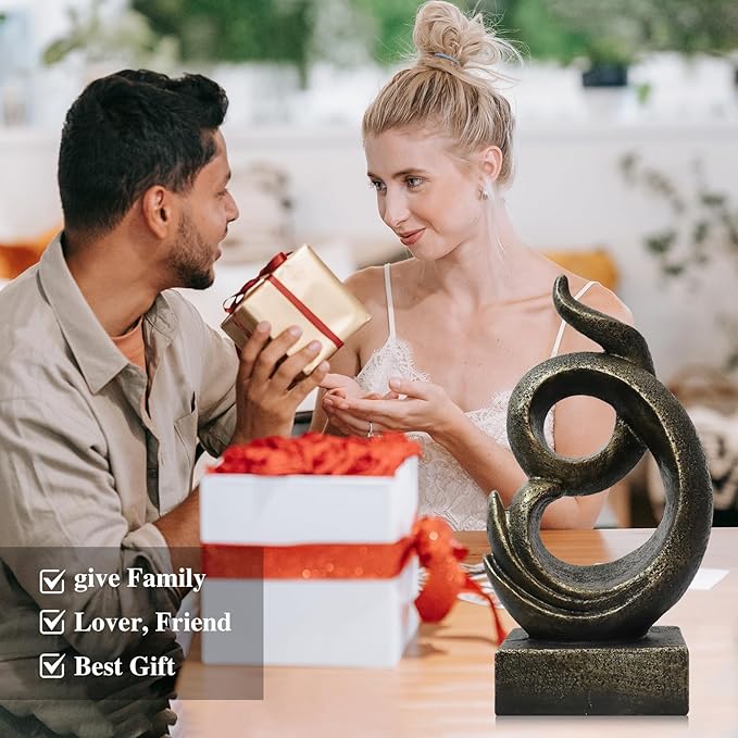 14.17'' H Retro Style Sculpture Decor Statue Figurine Home Gifts Crafts Polyresin Arts for Home Living Room Bookshelf Coffee Table Table Decoration,Office Desk Decor (14.17''H)