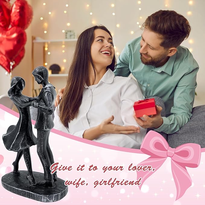 Anniversary Wedding Gifts, Love Ornament for Couple, Romantic Couple Sculptures, Abstract Resin Statues for Home Decor, Valentines Statues Decor for Desk Office, Valentines Gifts for Women Wife