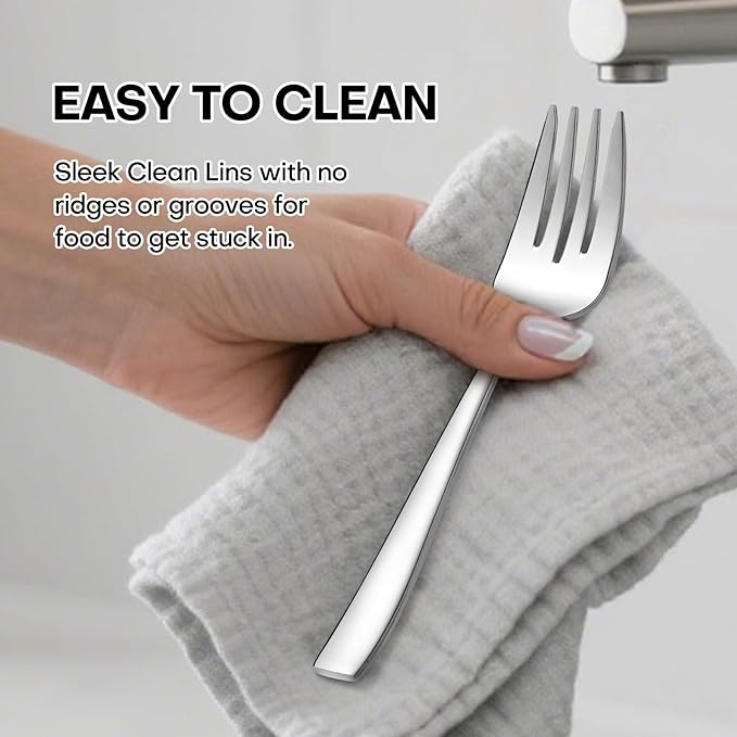 Lazycorner Silverware Set for 4, 18/10 Stainless Steel Flatware Set, 20-Piece Mirror Polished Modern Cutlery Set include Fork Knife Spoon Set(Dishwasher Safe)