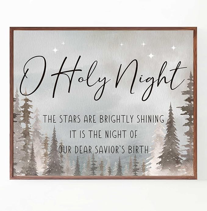 Christmas Decoration, Holy Night Wall Decor, Christmas Wall Art, Christmas Mantel Decor, Farmhouse Christmas, Christmas Night Decor, Holy Night Sign, Rustic Christmas Sign Quality Print