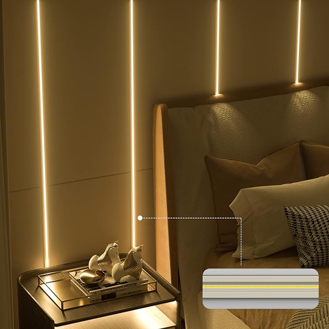 PAUTIX 5mm COB LED Strip Light 16.4ft/5m 2700K Warm White 504 LEDs/m,5000lm CRI90+ Super Bright DC24V Flexible LED Tape for Cabinet Home DIY Lighting Projects(Power Supply Not Included)