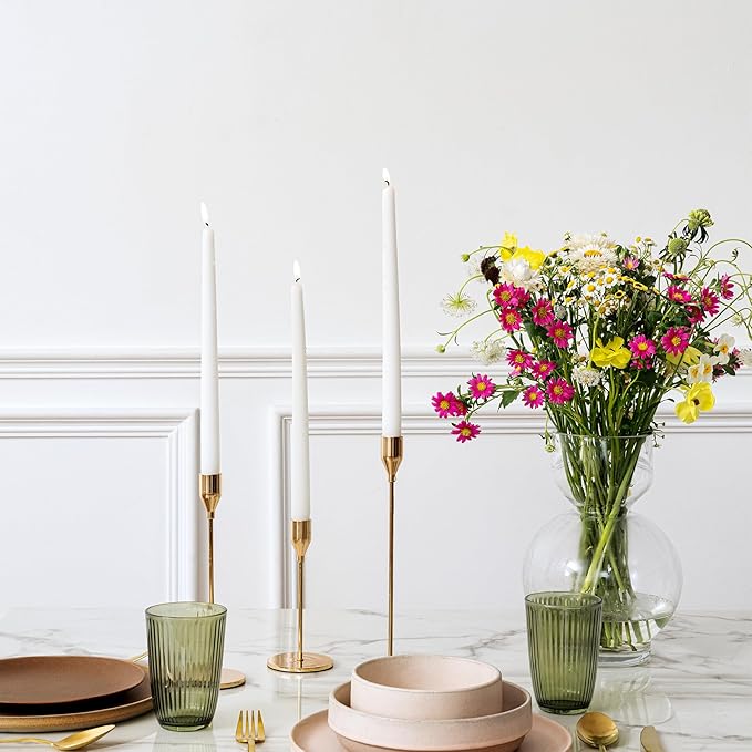 12 Inch Taper Candles 6 Pcs Unscented, Smokeless, Dripless Long Tapered Candlesticks Candles for Christmas Birthday Dinner Wedding Party Home Decor