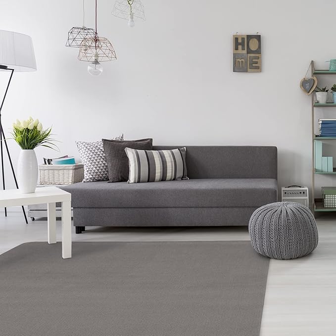 House, Home and More Skid-Resistant Carpet Indoor Area Rug Floor Mat - Gray - 6 Ft X 6 Ft - Non Slip Rubber Backing, Stain Resistant, Dog Friendly, Living Room Bedroom Kitchen Entryway