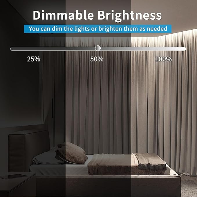 100ft COB LED Strip Lights DC 24V Dimmable 6000K White Flexible LED Tape Light for Bedroom, with Remote and app Control LED Tape Lights,for DIY Home Decoration