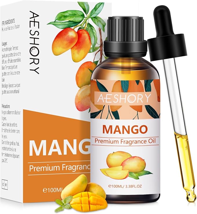 Mango Fragrance Oil 3.38FL.OZ - Aromatherapy Essential Oils for Diffusers for Home, Mango Scented Oils for Massage, Soap Candle Making Scents - 100ML