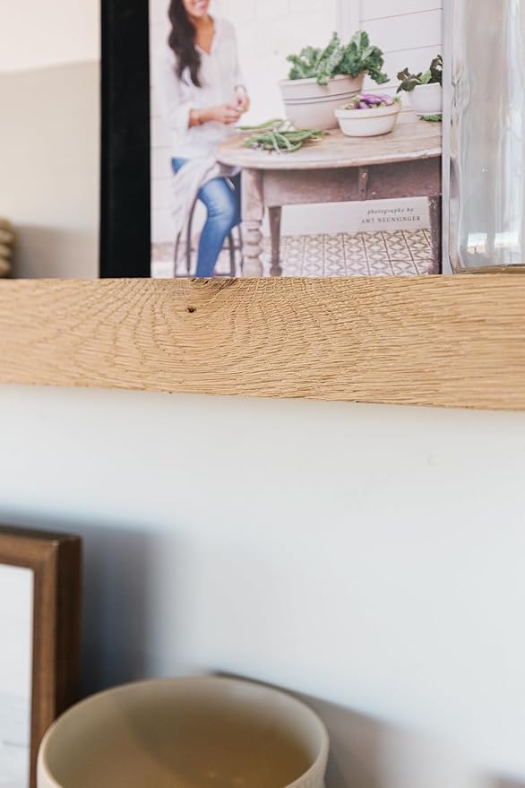 UltraShelf Real White Oak Floating Shelf 2 Pack - Hardwood Floating Shelf with Bracket Included, Minimalist Design for Living Room, Office, Laundry Room - Easy to Install, (36" L x 6" D)