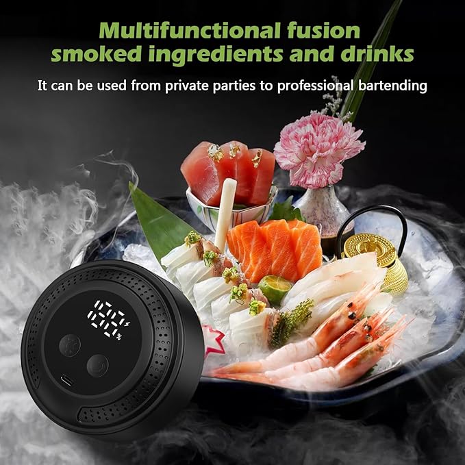 KeeKit Electric Whiskey Smoker Kit, Flameless Cocktail Smoker with Built-in Lighter, Old Fashioned Drink Maker Kit with 6 Wood Chips & Ambient Light, Bourbon Whiskey Gifts for Men, Dad, Husband