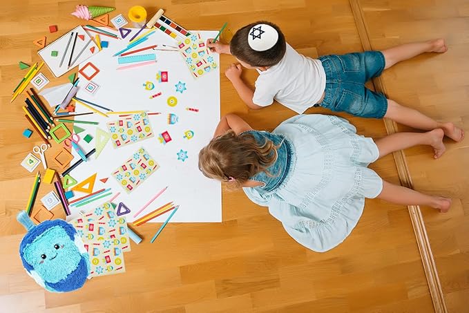 The Dreidel Company Hanukkah Stickers Sticker Pieces, Great for Arts and Crafts, Hanukkah Decoration, Party Favors, 240 Stickers (Style 3)