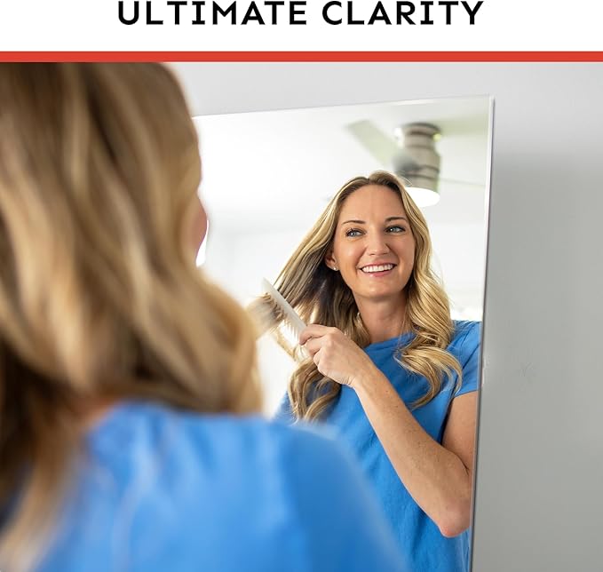 Kosmonia 64x24 Frameless Full Length Silver Coating Mirror w/Distortion Free, HD Reflection &Anti Desilvering, Tempered Glass & Shatter Proof Film Doubling Safety, Easy Setup w/Stand, Wall/Standing