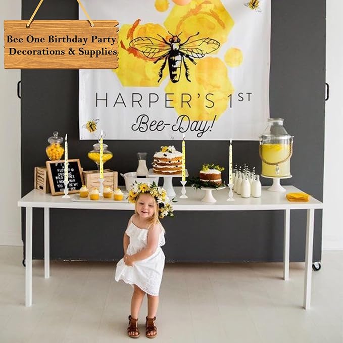 10 Inch Bee Taper Candles Long Tapered Candlesticks for Baby Shower Bee Themed Party Supplies What Will It Bee Gender Reveal Decorations
