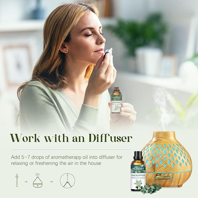 Rosemary Essential Oils 3.38FL.OZ - Aromatherapy Essential Oils for Diffusers for Home, Rosemary Scented Oils for Massage, Soap Candle Making